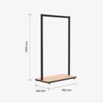Black Clothing Rack with Walnut Base – 900mm Wide