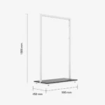 White Clothing Rack with Black Base – 900mm Wide