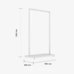 White Clothing Rack with White Base – 900mm Wide