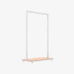 White Clothing Rack with Walnut Base – 900mm Wide