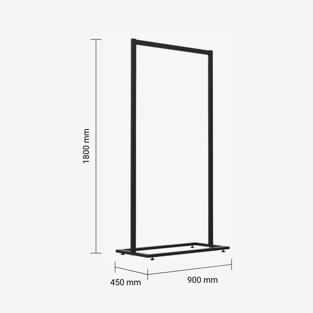 Black Clothing Rack – 900mm Wide