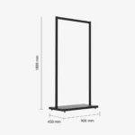Black Clothing Rack with Black Base – 900mm Wide