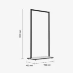 Black Clothing Rack with White Base – 900mm Wide