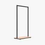 Black Clothing Rack with Walnut Base – 900mm Wide