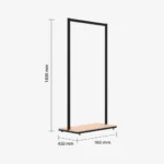Black Clothing Rack with Walnut Base – 900mm Wide