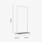 White Clothing Rack with Black Base – 900mm Wide