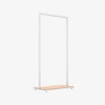White Clothing Rack with Walnut Base – 900mm Wide