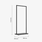 Black Clothing Rack with Black Base – 900mm Wide
