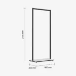 Black Clothing Rack with White Base – 900mm Wide