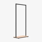 Black Clothing Rack with Walnut Base – 900mm Wide