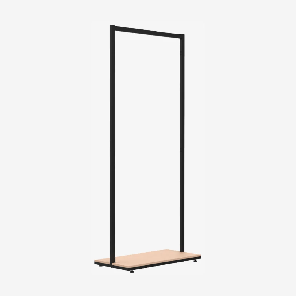 Black Clothing Rack with Walnut Base – 900mm Wide