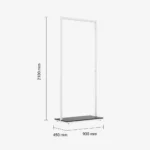 White Clothing Rack with Black Base – 900mm Wide