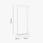 White Clothing Rack with White Base – 900mm Wide