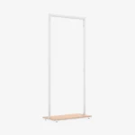 White Clothing Rack with Walnut Base – 900mm Wide