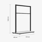 Black Clothing Rack with White Base – 900mm Wide