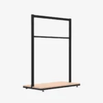 Black Clothing Rack with Walnut Base – 900mm Wide