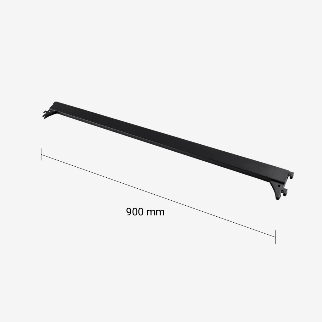 Black Tie Bar for Flexible Queue System - 900mm Wide - QSTB90B - Measurements