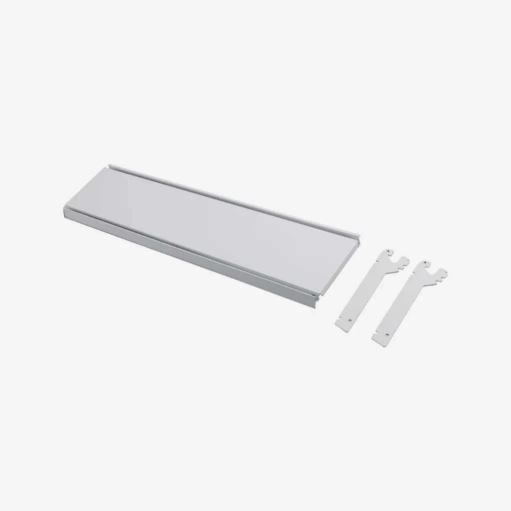 White Metal Shelf with Adjustable Brackets – 900mm × 200mm