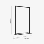 Black Clothing Rack Without Base – 1200mm Wide