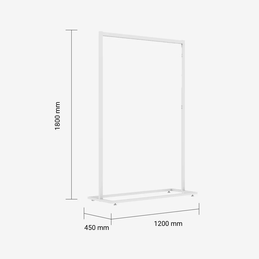 White Clothing Rack Without Base – 1200mm Wide