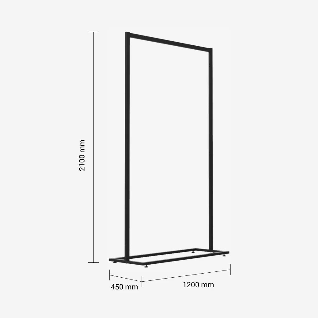 Black Clothing Rack Without Base – 1200mm Wide