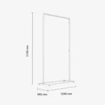 White Clothing Rack Without Base – 1200mm Wide