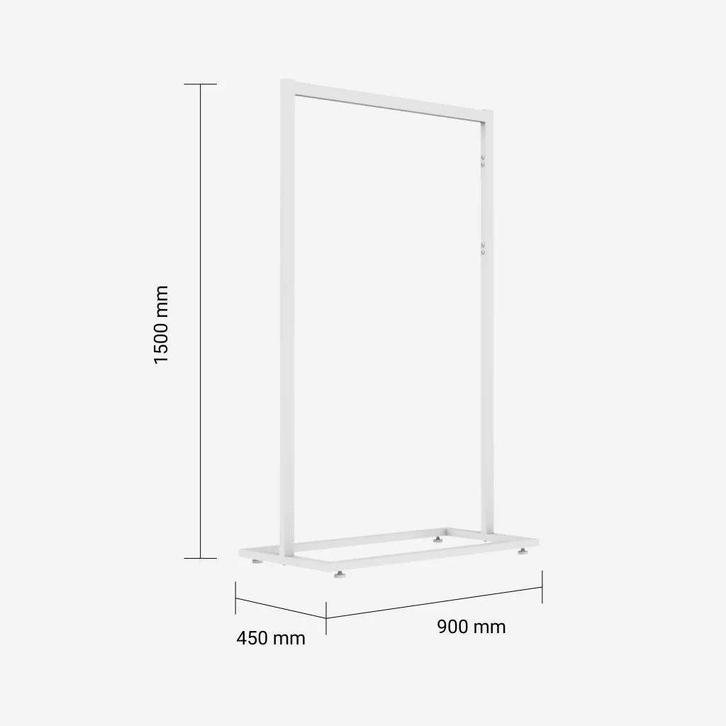 White Clothing Rack Without Base – 900mm Wide