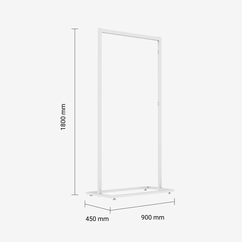 White Clothing Rack Without Base – 900mm Wide