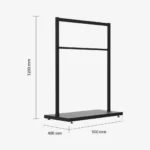 Black Clothing Rack with Black Base – 900mm Wide