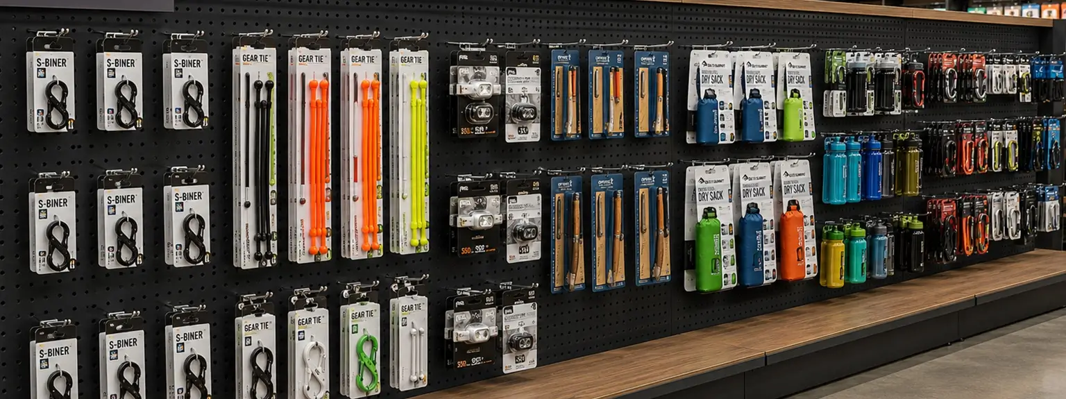 Volcano Pegboard Loop Hooks on the Volcano Pegboard Shelving