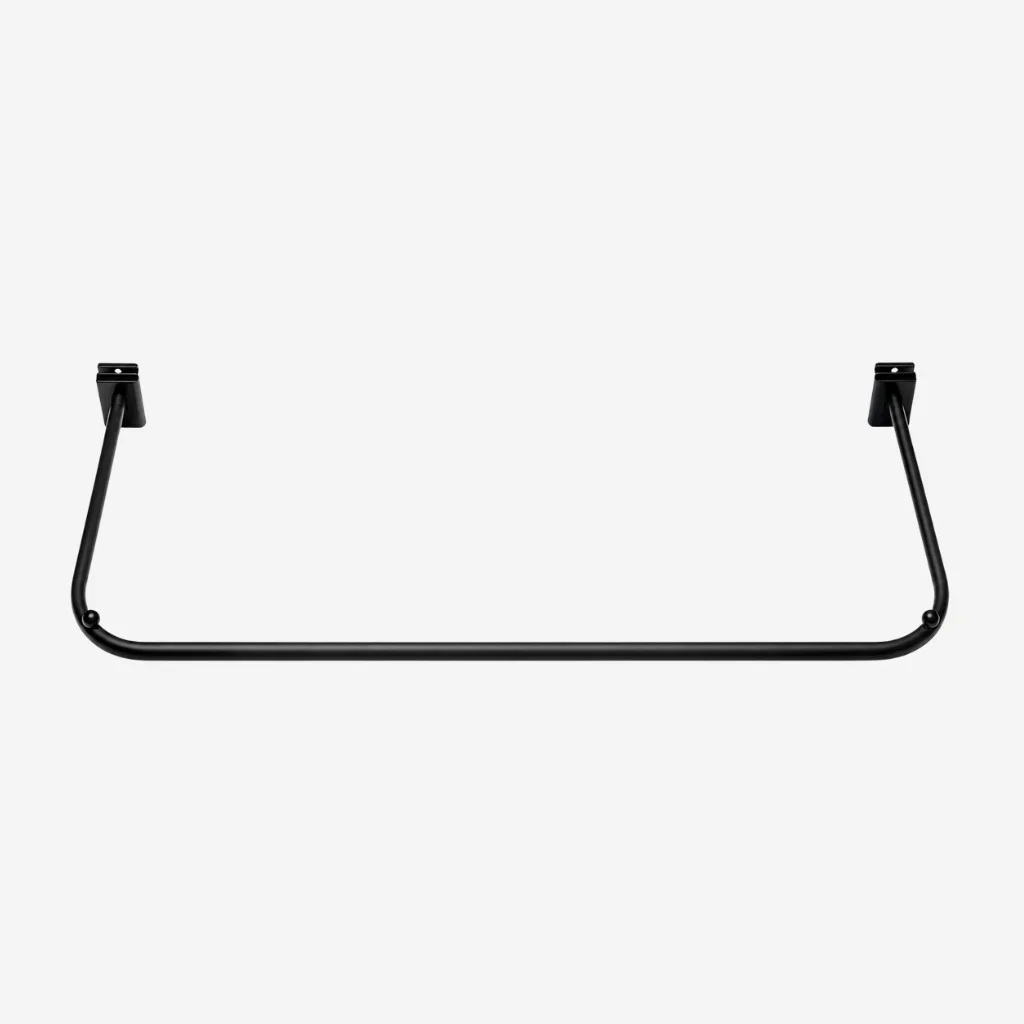 Black Curved Slatwall Hangrail - 900mm - SHR90RB