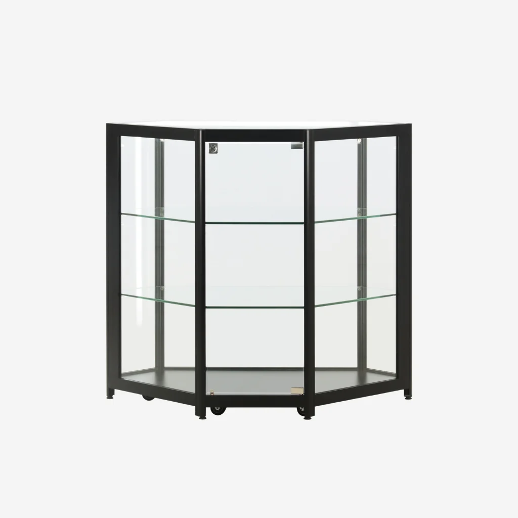 Black Glass Display Counter Corner