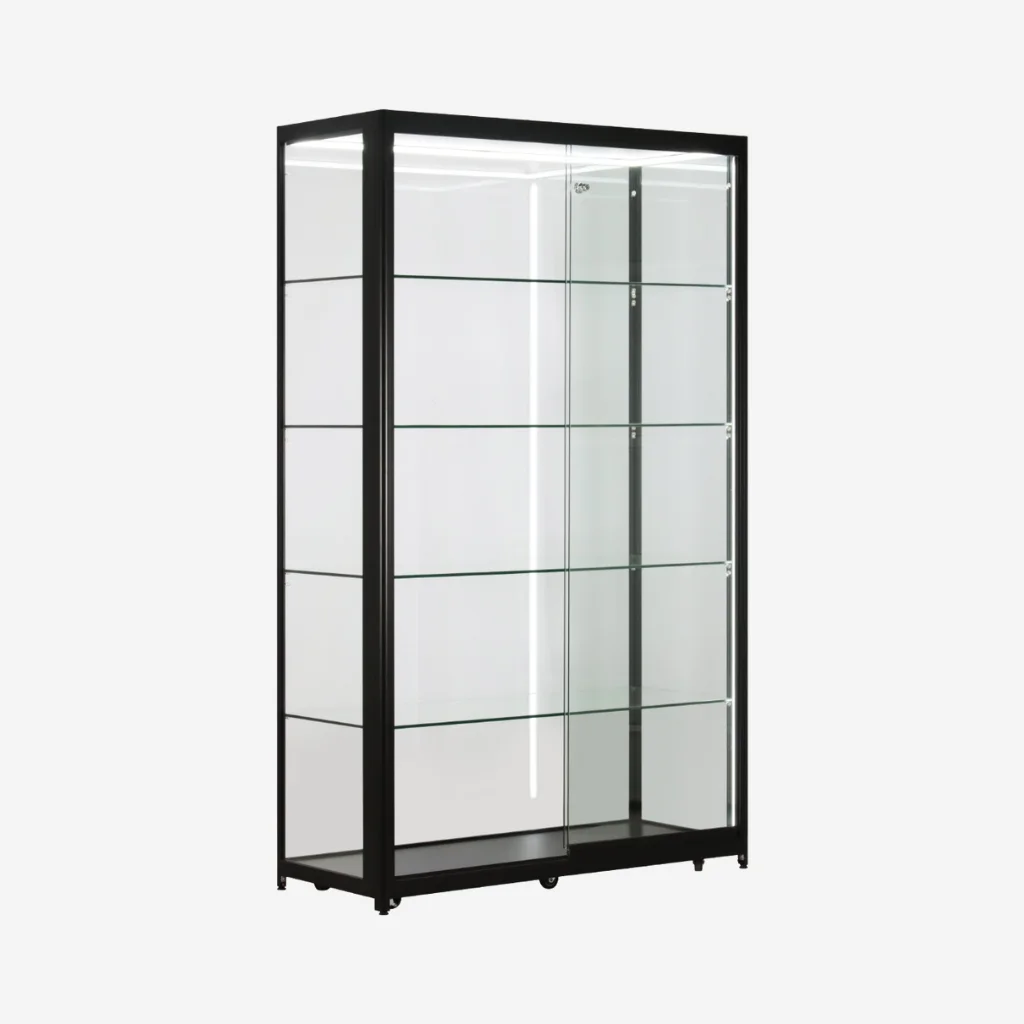 Black Glass Display Showcase Cabinet 1200mm