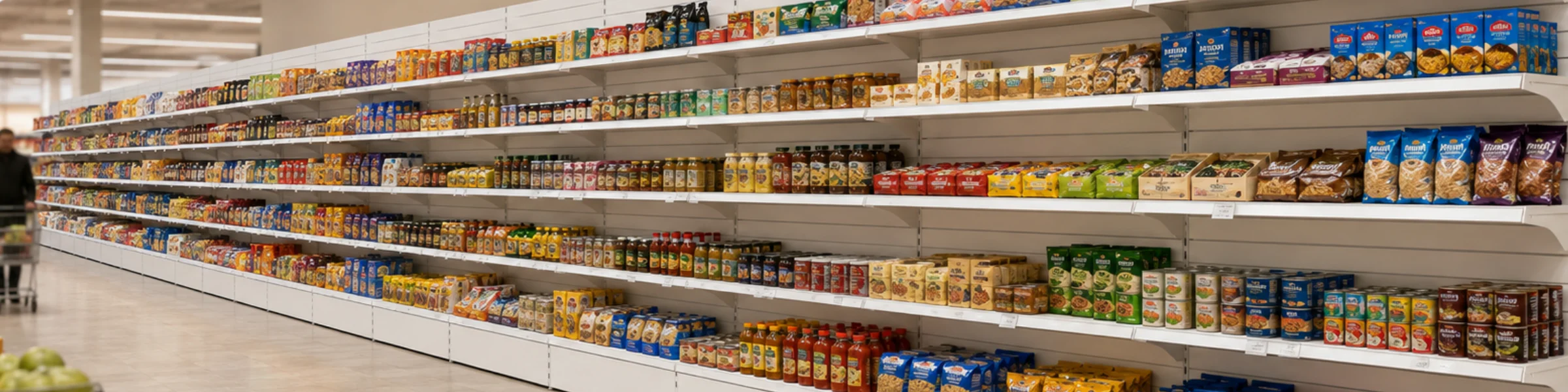 Single Sided Metal Slatwall Gondola Display Shelving