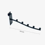 Black 5 Ball Slatwall Waterfall Arm - Measurements - 5BWAB