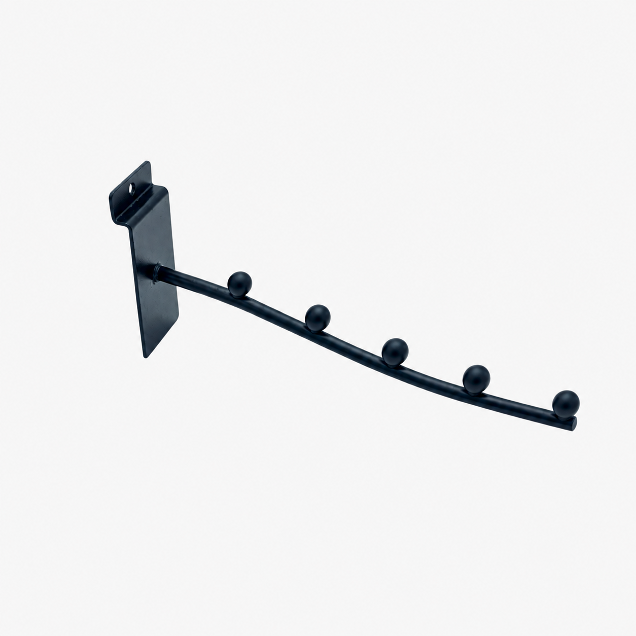 Black 5 Ball Slatwall Waterfall Clothing Arm - 5BWAB