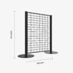 Black Double Sided Flexible Queue System Gridmesh Panel - Starter Bay - 900mm × 1200mm - QSD9012SBG - Measurement