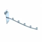 Chrome 5 Ball Slatwall Waterfall Clothing Arm - 5BWAC