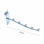 Chrome 5 Ball Slatwall Waterfall Clothing Arm - Measurements - 5BWAC