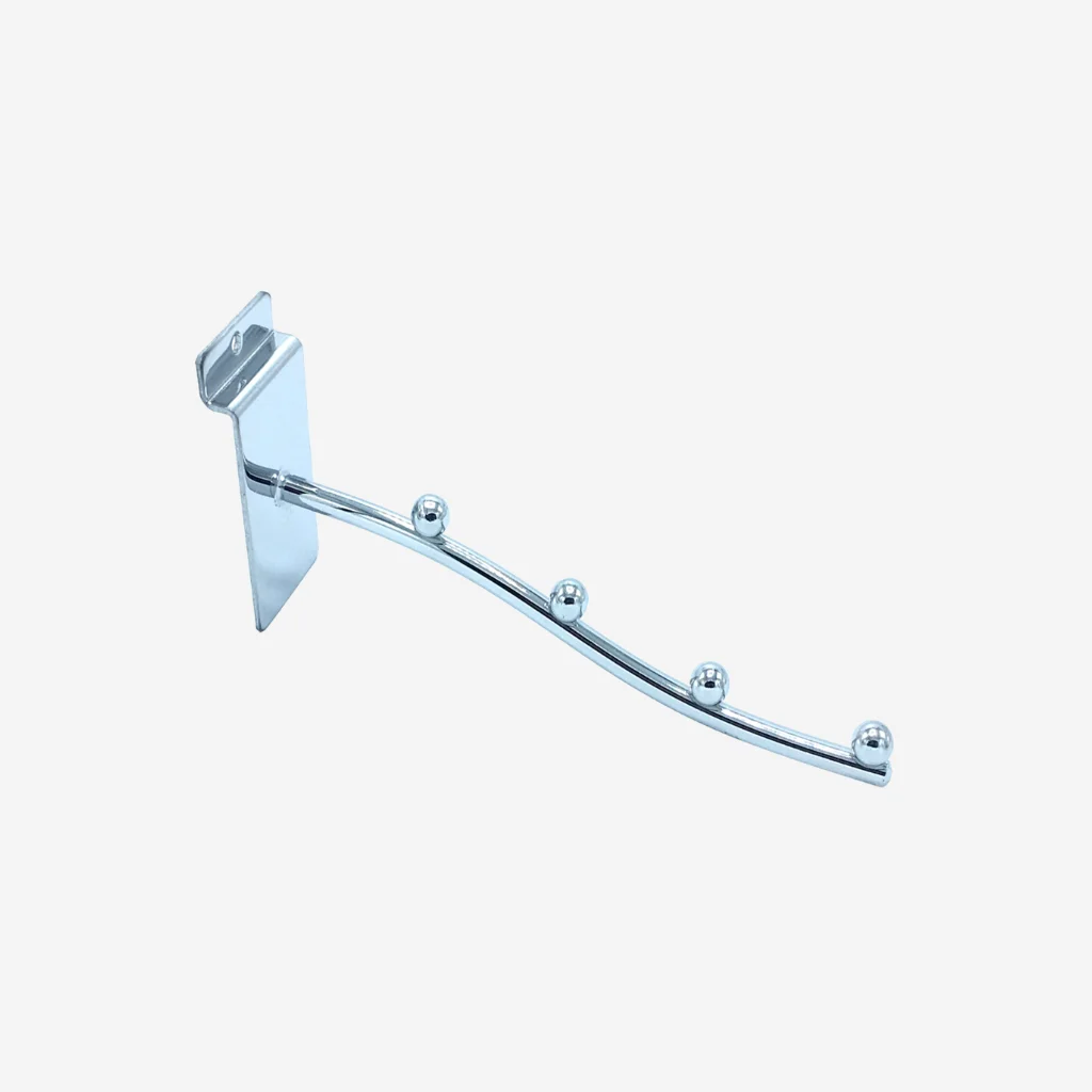 Slatwall 4 ball waterfall clothing arm