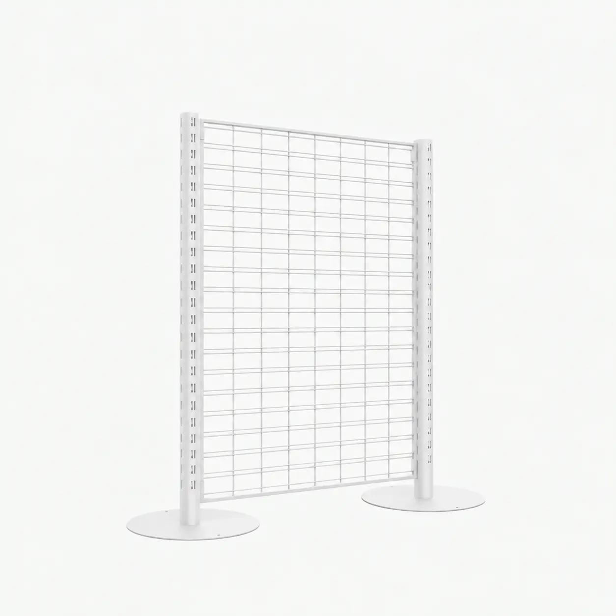 White Double Sided Flexible Queue System Gridmesh Panel - Starter Bay - 900mm × 1200mm - QSD9012SWG