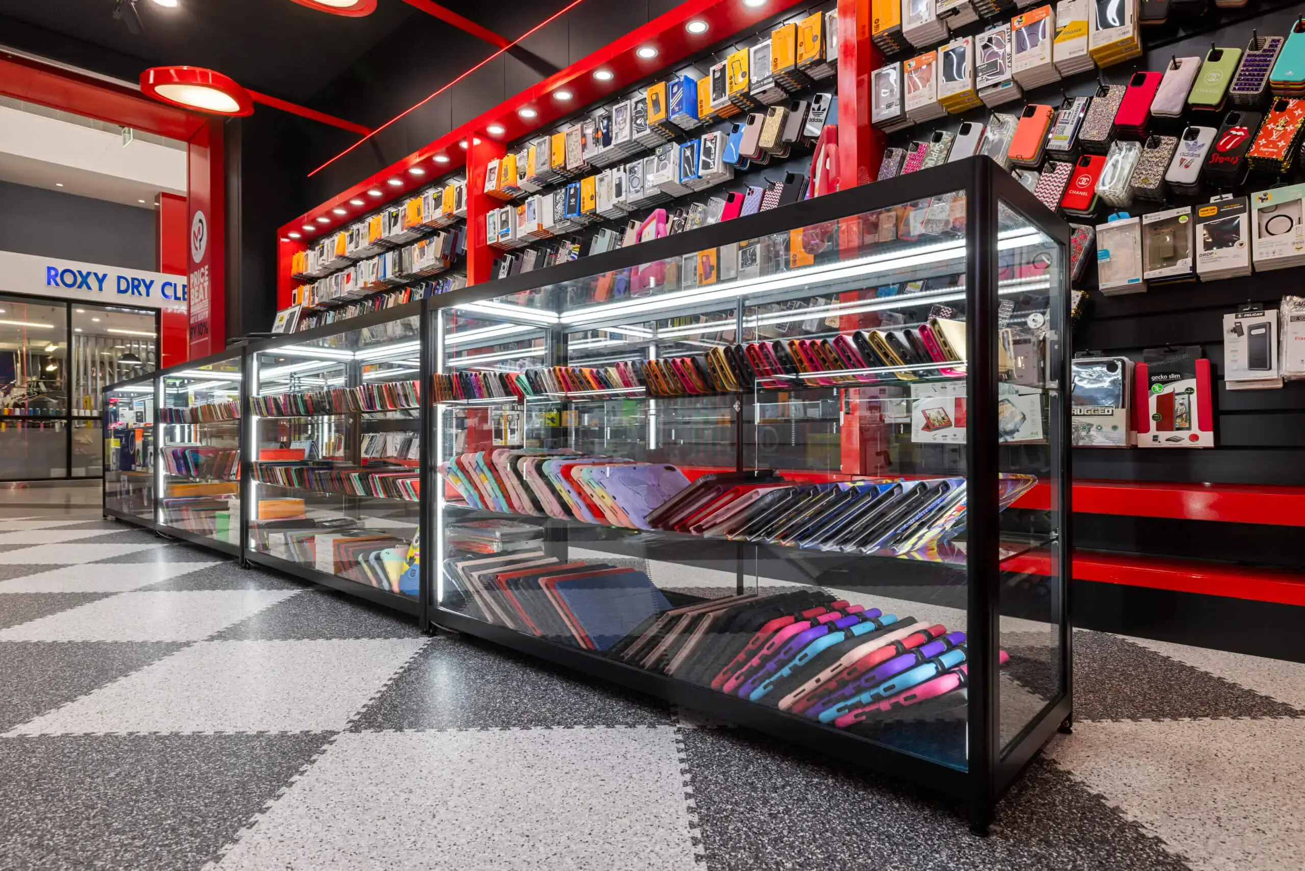 Glass shelves used for retail product displays