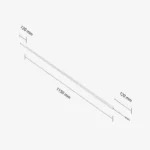 White Magnetic LED Bar for 1200mm Wide Gondola Shelving - Measurements - LEDBAR12W