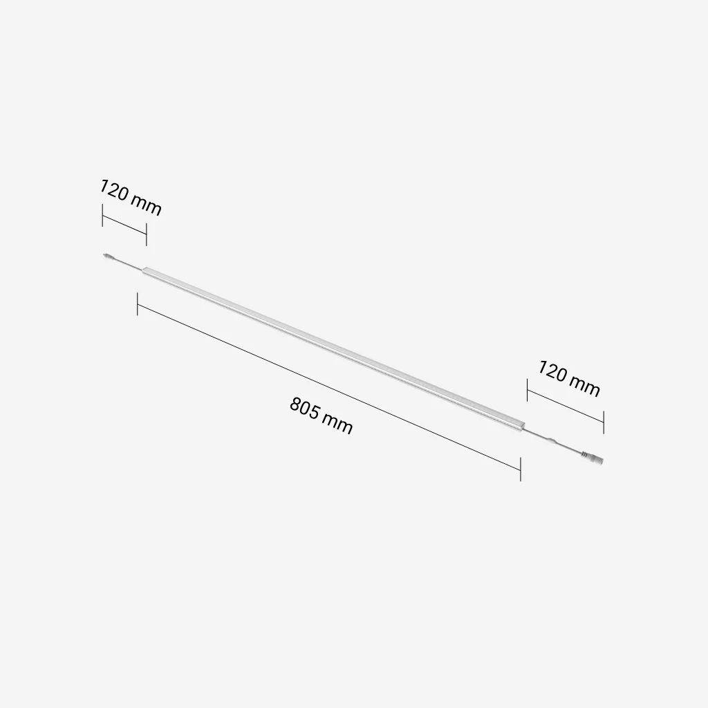 White Magnetic LED Bar for 900mm Wide Gondola Shelving - Measurements - LEDBAR90W