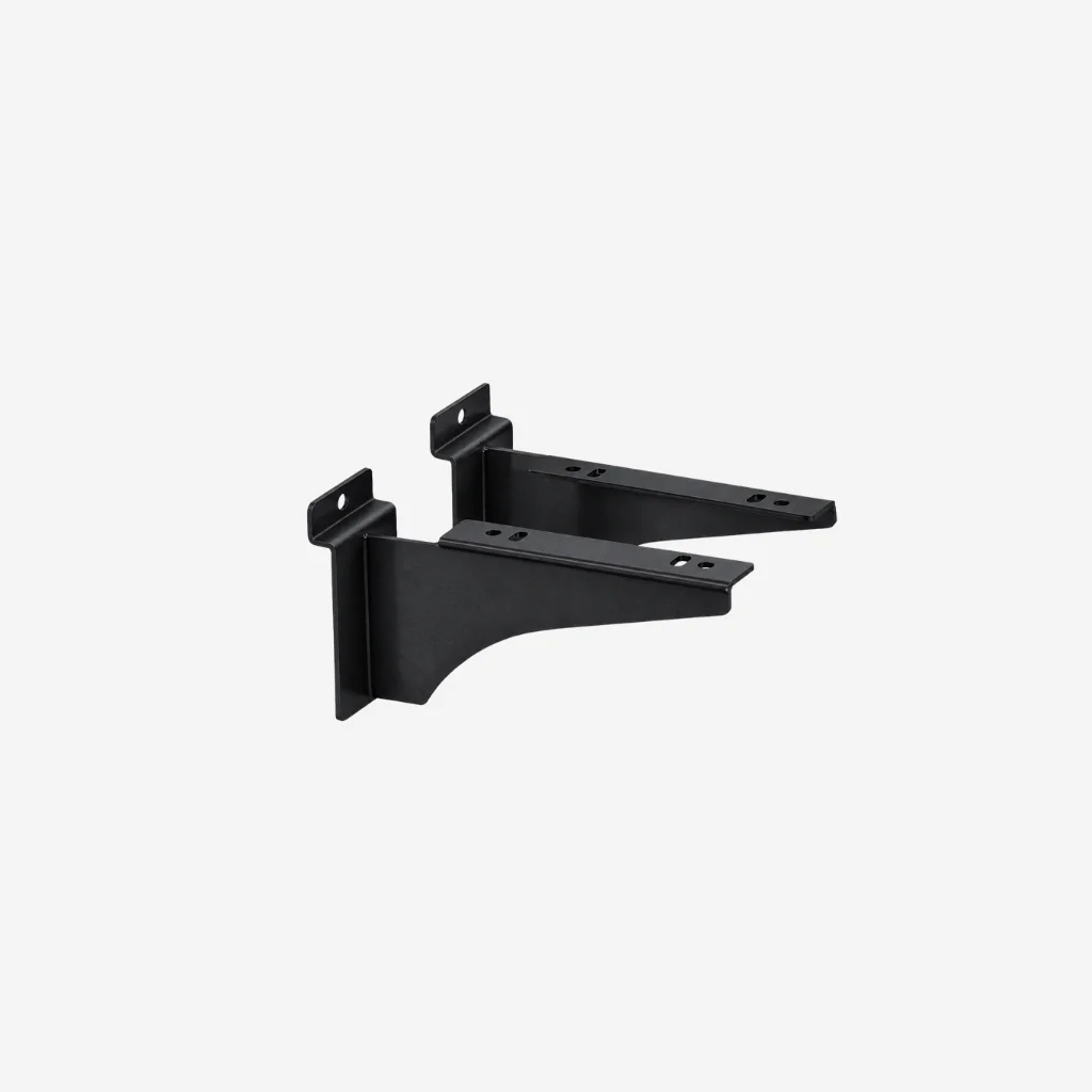 Slatwall Black Heavy Duty Bracket Pair 150mm