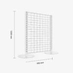 White Double Sided Flexible Queue System Gridmesh Panel – Starter Bay – 900mm × 1200mm - Measurment - QSD9012SWG