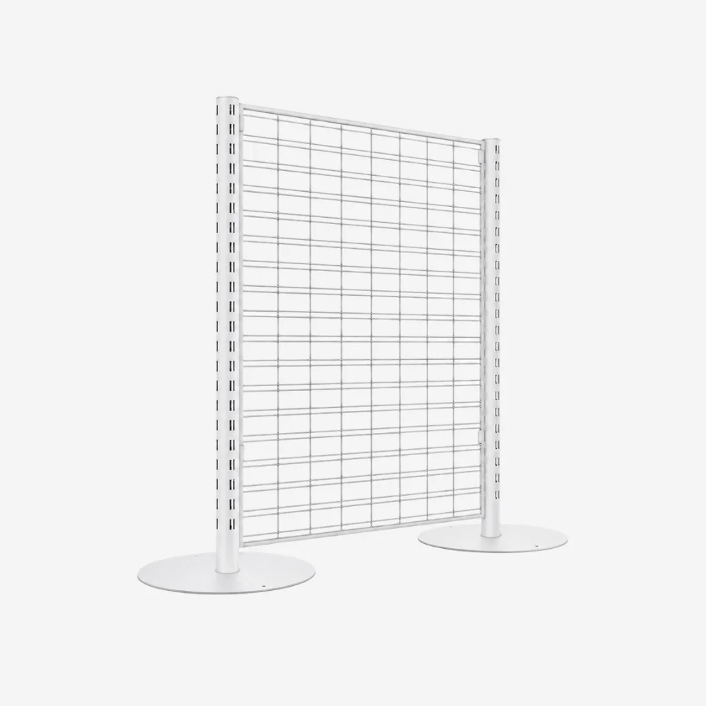 White Double Sided Flexible Queue System Gridmesh Panel - Starter Bay - 900mm × 1200mm